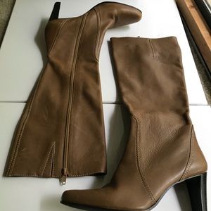 Etienne Aigner calf high heel leather boots